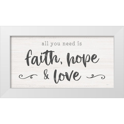 Faith-Hope-Love White Modern Wood Framed Art Print by Carpentieri, Natalie
