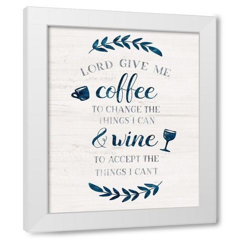 Coffee and Wine White Modern Wood Framed Art Print by Carpentieri, Natalie