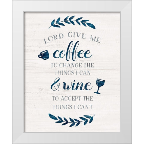 Coffee and Wine White Modern Wood Framed Art Print by Carpentieri, Natalie