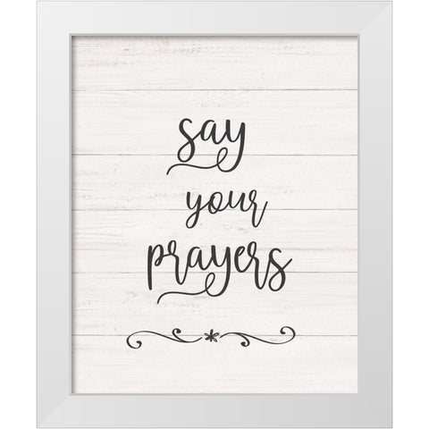 Say Your Prayers White Modern Wood Framed Art Print by Carpentieri, Natalie
