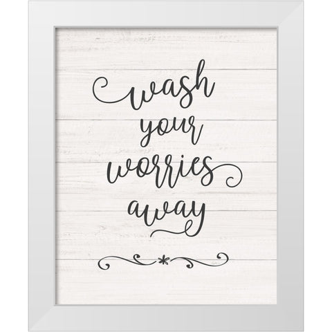 Wash Worries White Modern Wood Framed Art Print by Carpentieri, Natalie