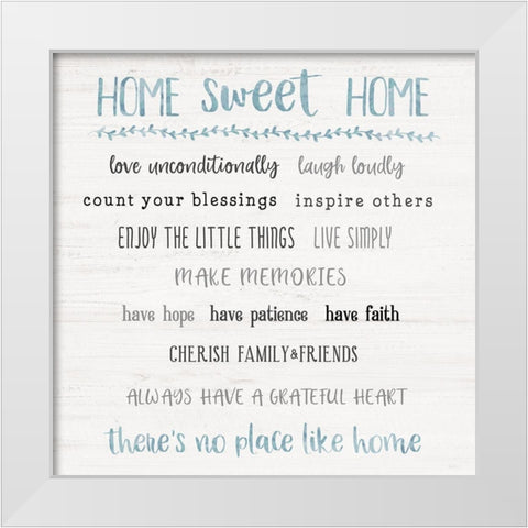 Home Sweet Home Rules White Modern Wood Framed Art Print by Carpentieri, Natalie