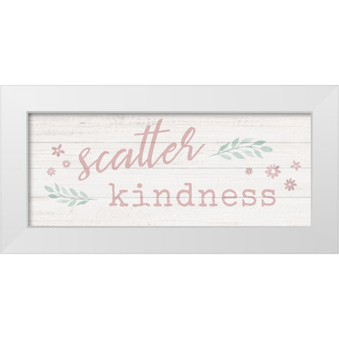 Scatter Kindness White Modern Wood Framed Art Print by Carpentieri, Natalie