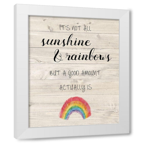 Sunshine and Rainbows White Modern Wood Framed Art Print by Murray, Amanda