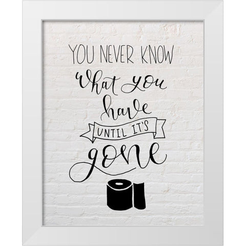 Until its Gone White Modern Wood Framed Art Print by Murray, Amanda