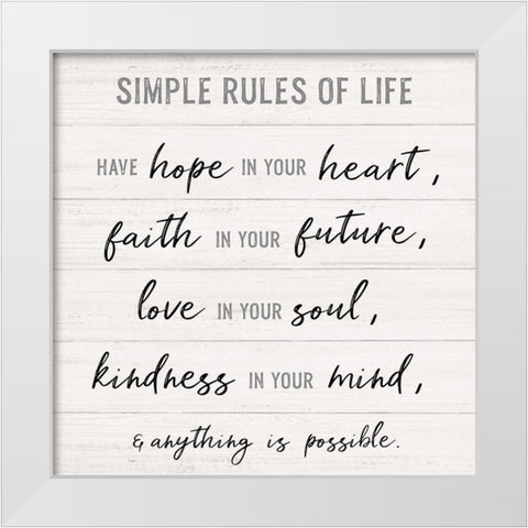 Anything is Possible White Modern Wood Framed Art Print by Carpentieri, Natalie