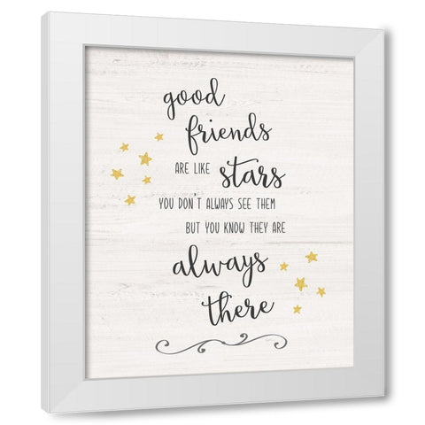 Friends Like Stars White Modern Wood Framed Art Print by Carpentieri, Natalie