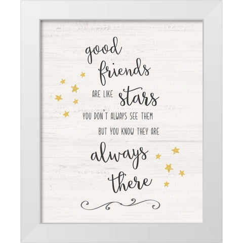 Friends Like Stars White Modern Wood Framed Art Print by Carpentieri, Natalie