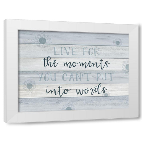 Moments into Words White Modern Wood Framed Art Print by CAD Designs
