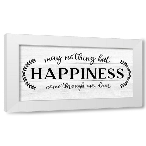 Through Our Door White Modern Wood Framed Art Print by CAD Designs