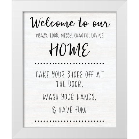 Welcome to Our Home White Modern Wood Framed Art Print by CAD Designs
