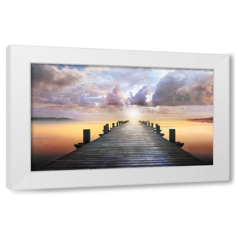 Blue Way White Modern Wood Framed Art Print by Calascibetta, Mike