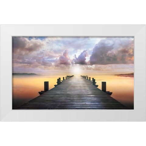 Blue Way White Modern Wood Framed Art Print by Calascibetta, Mike