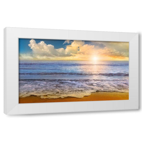 Mirade Beach White Modern Wood Framed Art Print by Calascibetta, Mike