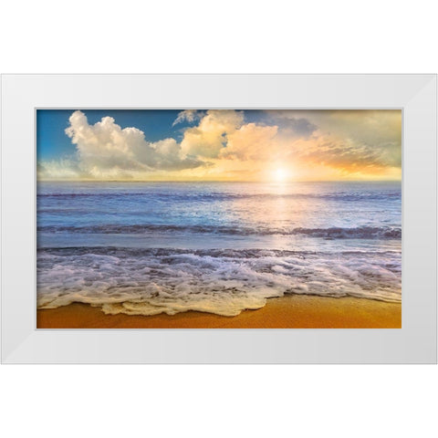 Mirade Beach White Modern Wood Framed Art Print by Calascibetta, Mike