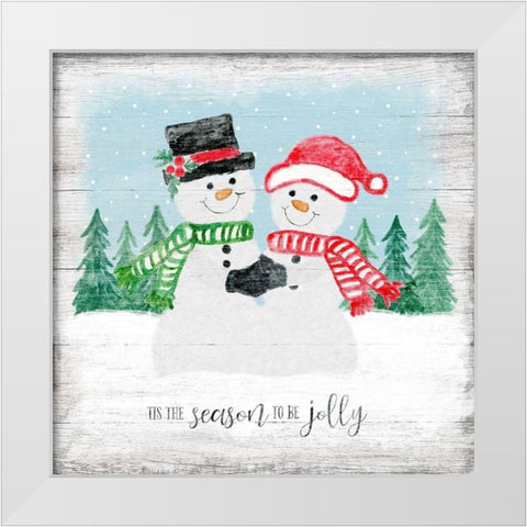 Snow Hug White Modern Wood Framed Art Print by Carpentieri, Natalie