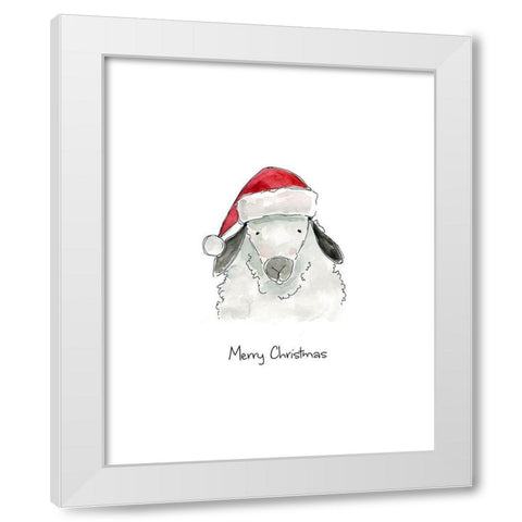 Farm Christmas Sheep White Modern Wood Framed Art Print by Robinson, Carol