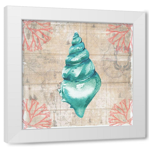 Coral Cove II White Modern Wood Framed Art Print by Jill, Susan