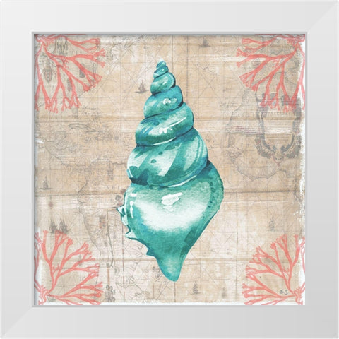 Coral Cove II White Modern Wood Framed Art Print by Jill, Susan