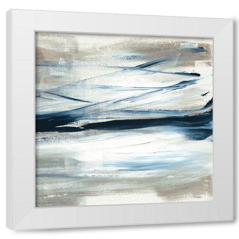 Tumultuous Indigo IV White Modern Wood Framed Art Print by Jill, Susan