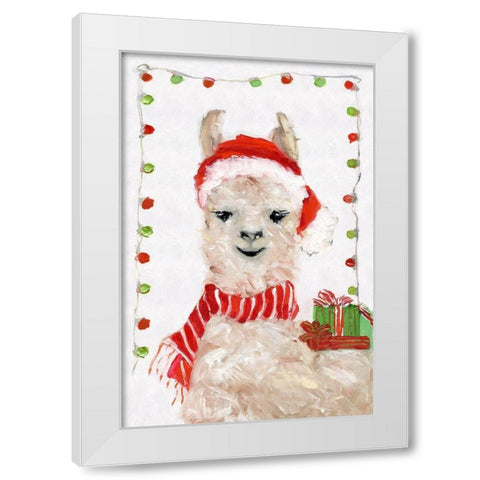 Holiday Llama II White Modern Wood Framed Art Print by Swatland, Sally