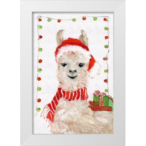 Holiday Llama II White Modern Wood Framed Art Print by Swatland, Sally