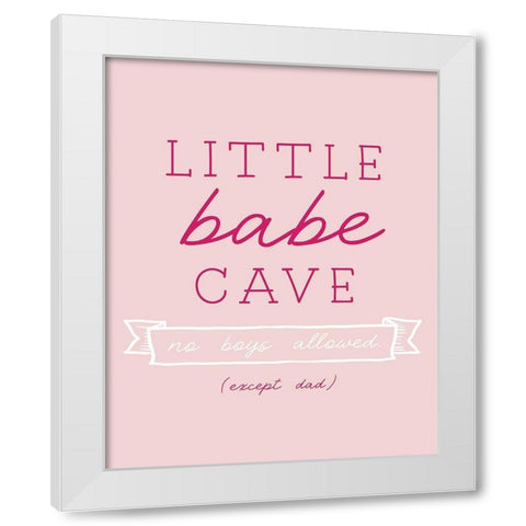 No Boys Allowed White Modern Wood Framed Art Print by Carpentieri, Natalie