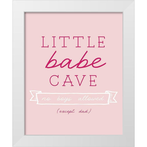 No Boys Allowed White Modern Wood Framed Art Print by Carpentieri, Natalie