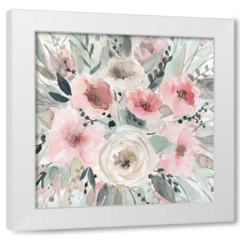 Pretty in Blush White Modern Wood Framed Art Print by Robinson, Carol