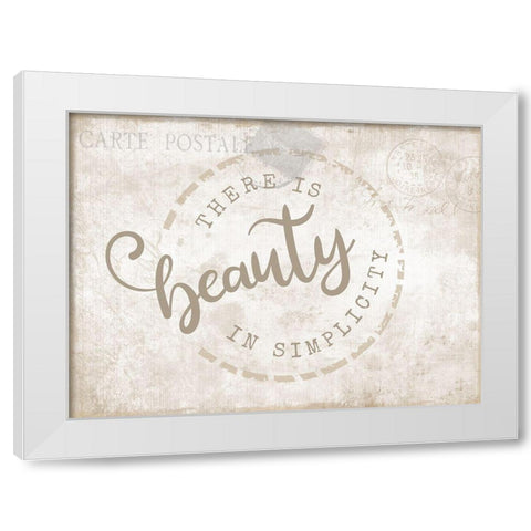 Beauty in Simplicity White Modern Wood Framed Art Print by CAD Designs