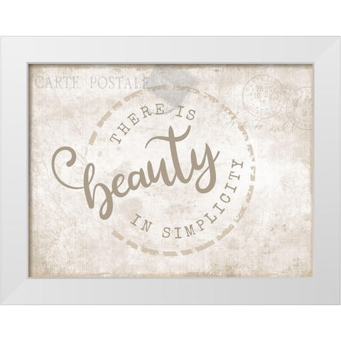 Beauty in Simplicity White Modern Wood Framed Art Print by CAD Designs