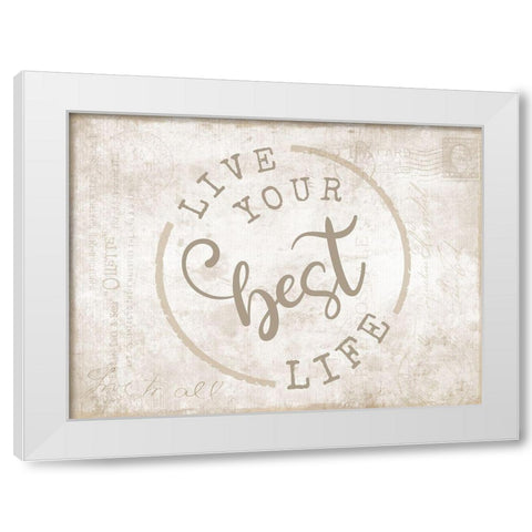 Best Life White Modern Wood Framed Art Print by CAD Designs