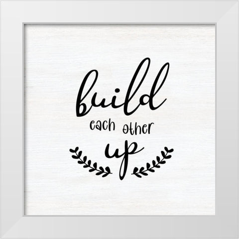 Build Up White Modern Wood Framed Art Print by CAD Designs