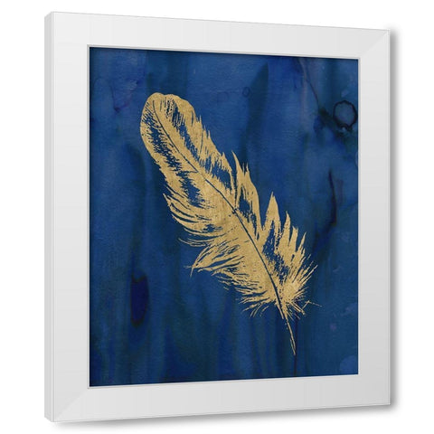 Golden Feather II White Modern Wood Framed Art Print by Robinson, Carol
