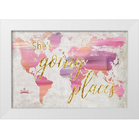 Shes Going Places White Modern Wood Framed Art Print by Nan