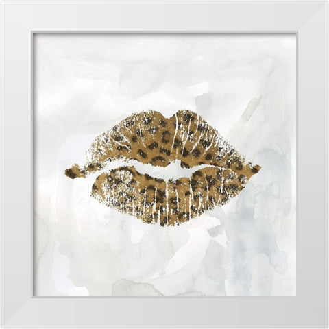 Leopard Kisses I White Modern Wood Framed Art Print by Robinson, Carol