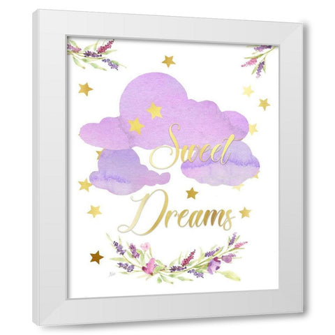 Sweet Dreams White Modern Wood Framed Art Print by Nan