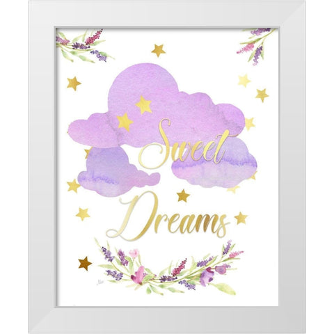 Sweet Dreams White Modern Wood Framed Art Print by Nan