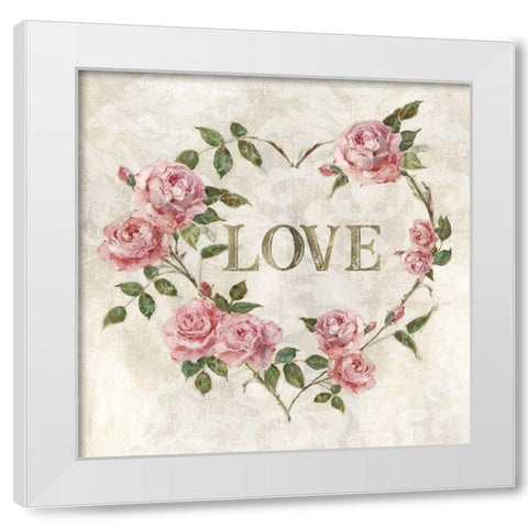 Love Heart White Modern Wood Framed Art Print by Swatland, Sally