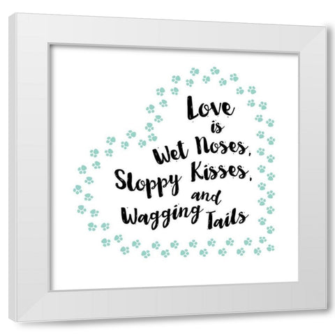 Sloppy Kisses White Modern Wood Framed Art Print by Murray, Amanda