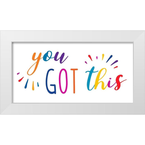 Rainbow Got This White Modern Wood Framed Art Print by CAD Designs
