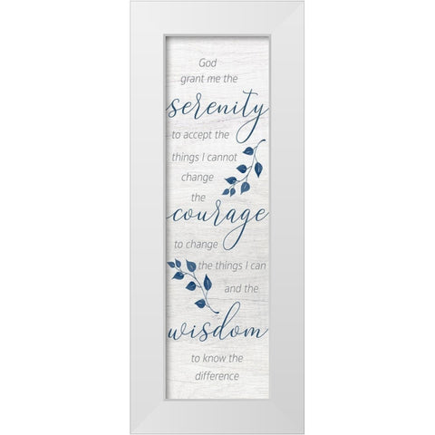 Serenity White Modern Wood Framed Art Print by Santiago, Daniela