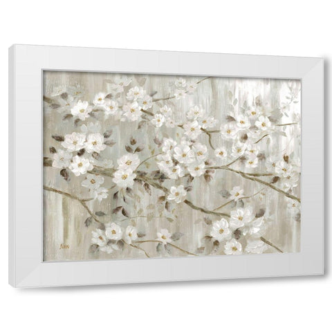 Neutral Spring White Modern Wood Framed Art Print by Nan