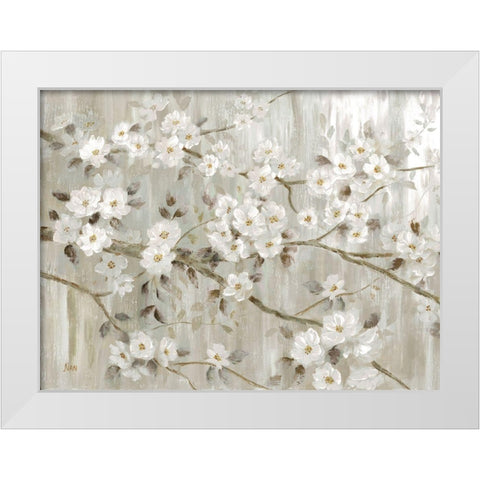 Neutral Spring White Modern Wood Framed Art Print by Nan