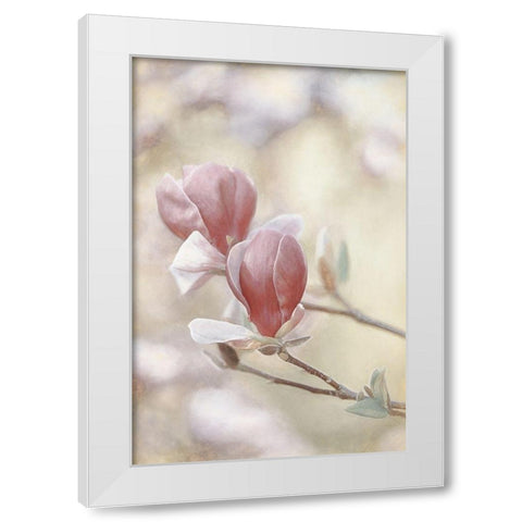 Blooming Hearts White Modern Wood Framed Art Print by Van de Goor, Lars