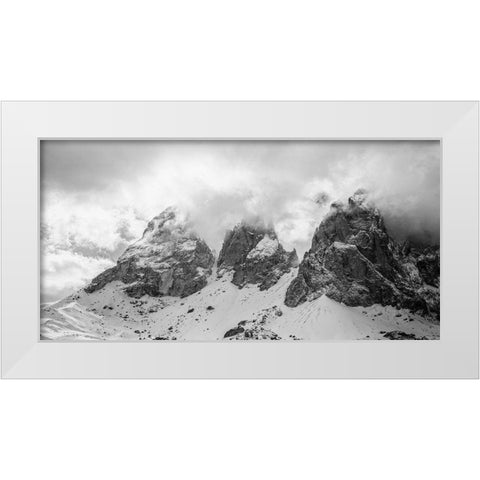 Dolomites White Modern Wood Framed Art Print by Van de Goor, Lars