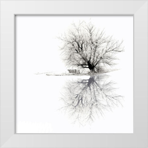 Winter White Modern Wood Framed Art Print by Van de Goor, Lars
