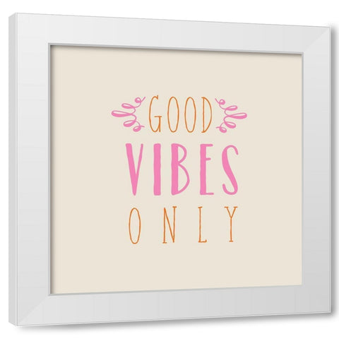 Retro Vibes White Modern Wood Framed Art Print by Murray, Amanda
