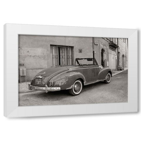 Classic Automobile White Modern Wood Framed Art Print by Van de Goor, Lars