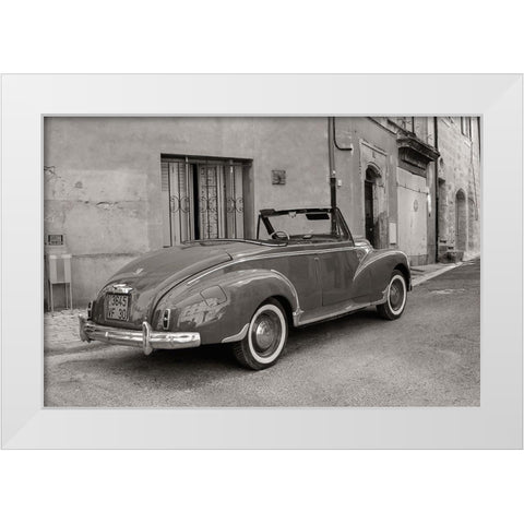 Classic Automobile White Modern Wood Framed Art Print by Van de Goor, Lars